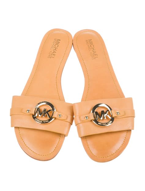 michael kors hemp leather slipper|Michael Kors ladies slides.